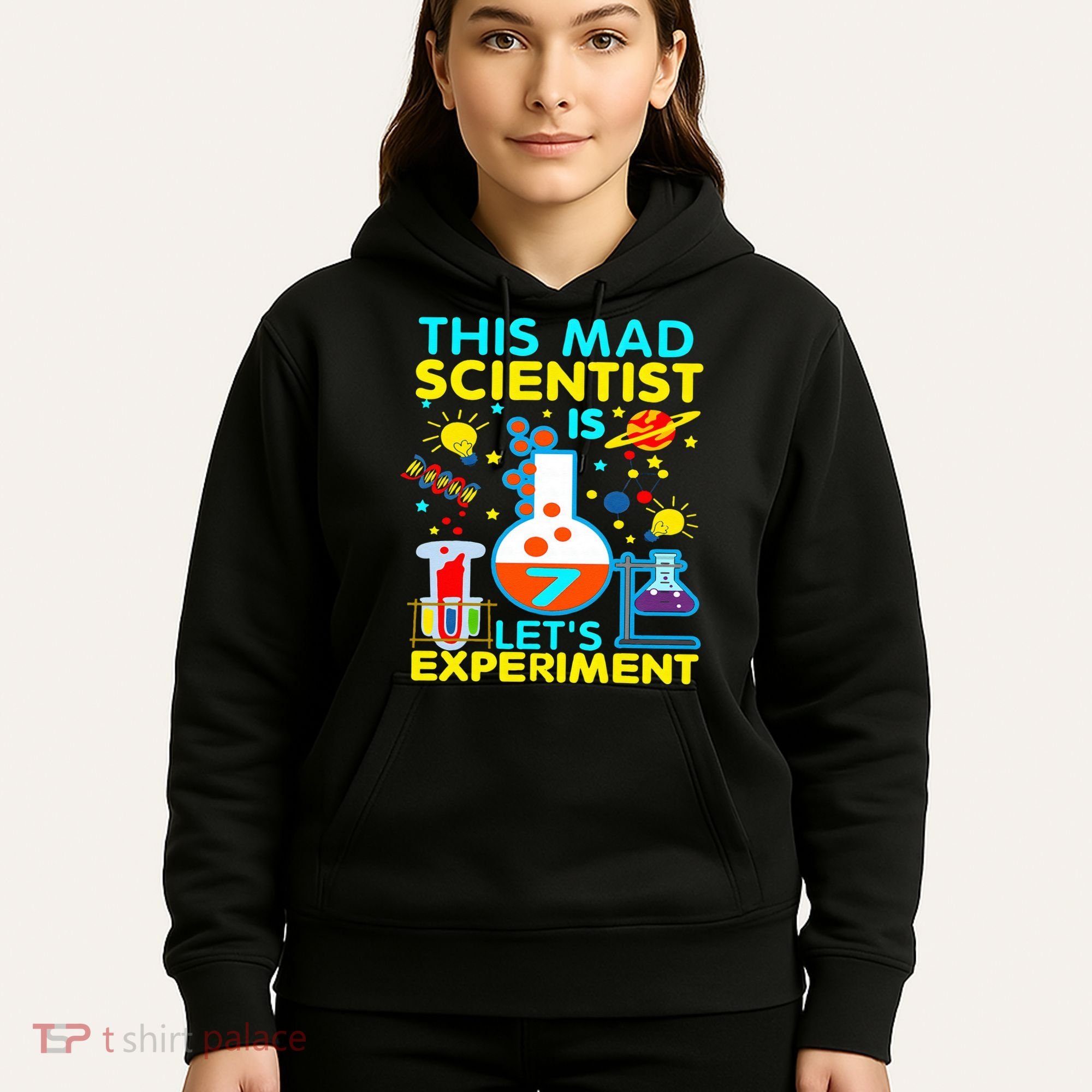 7th Birthday Gift This Mad Scientist Is 7 Let's Experiment Hoodie