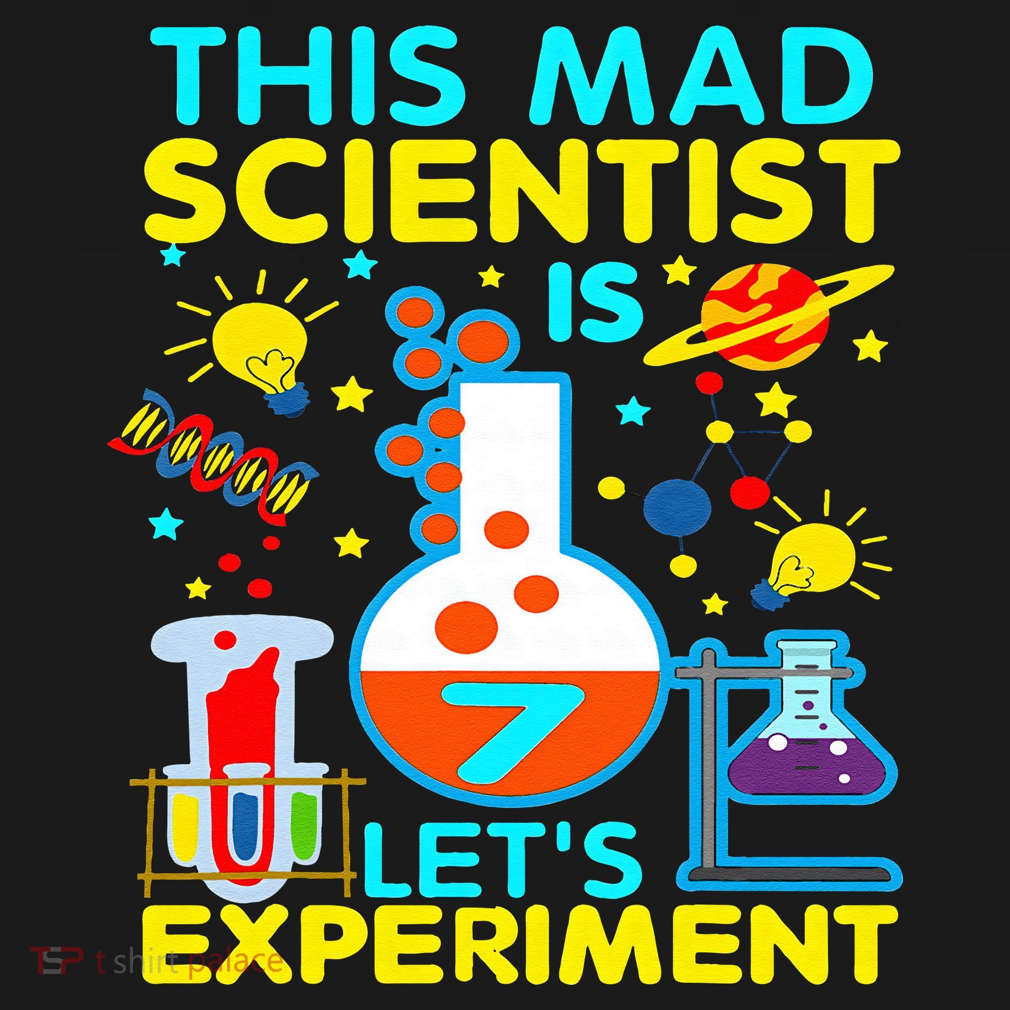 7th Birthday Gift This Mad Scientist Is 7 Let's Experiment Bucket Hat