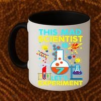 7th Birthday Gift This Mad Scientist Is 7 Let's Experiment Coffee Mug thumb 2