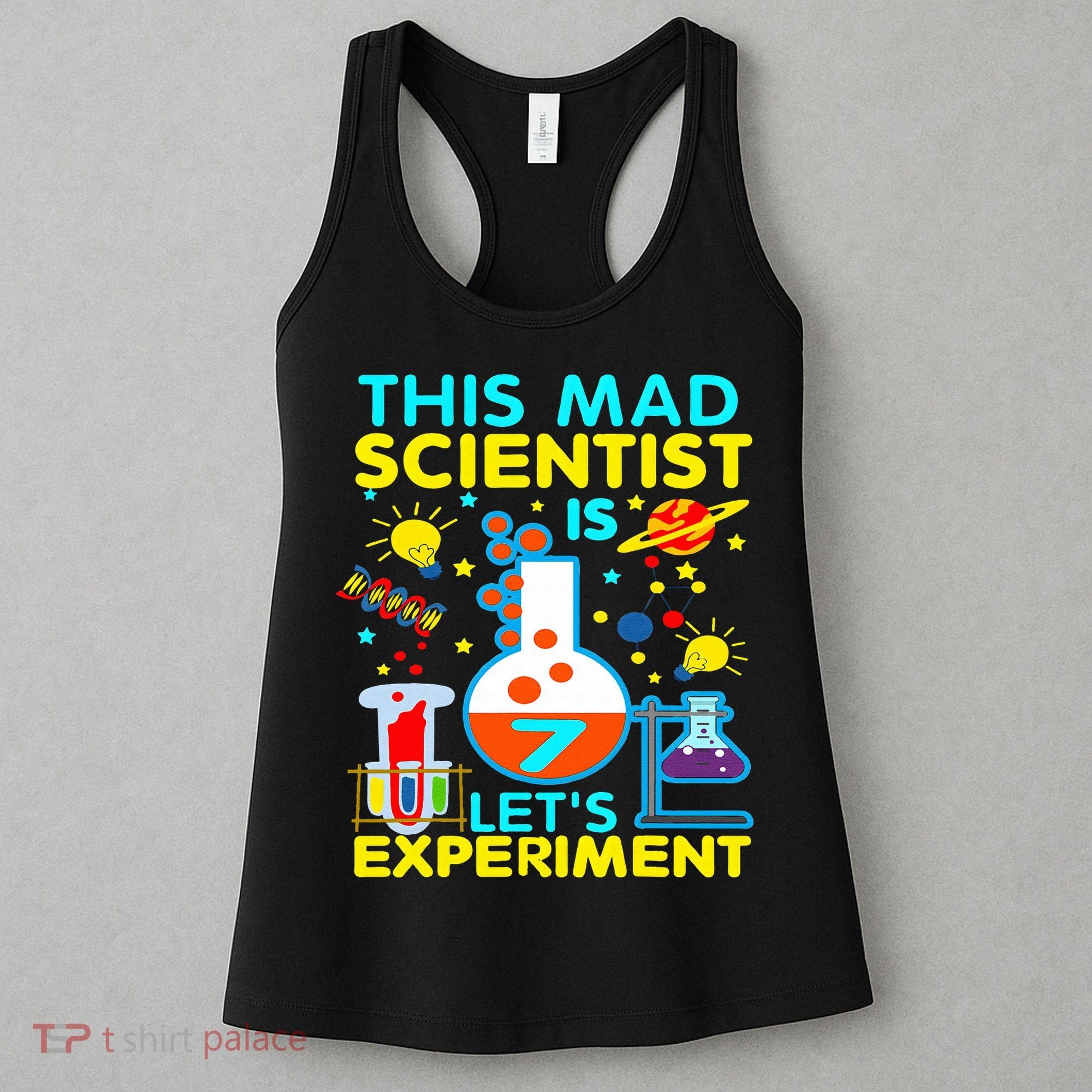 7th Birthday Gift This Mad Scientist Is 7 Let's Experiment Women's Tank Top