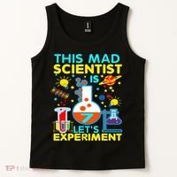7th Birthday Gift This Mad Scientist Is 7 Let's Experiment Tank Top thumb 2