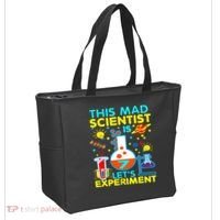 7th Birthday Gift This Mad Scientist Is 7 Let's Experiment Tote Bag thumb 2