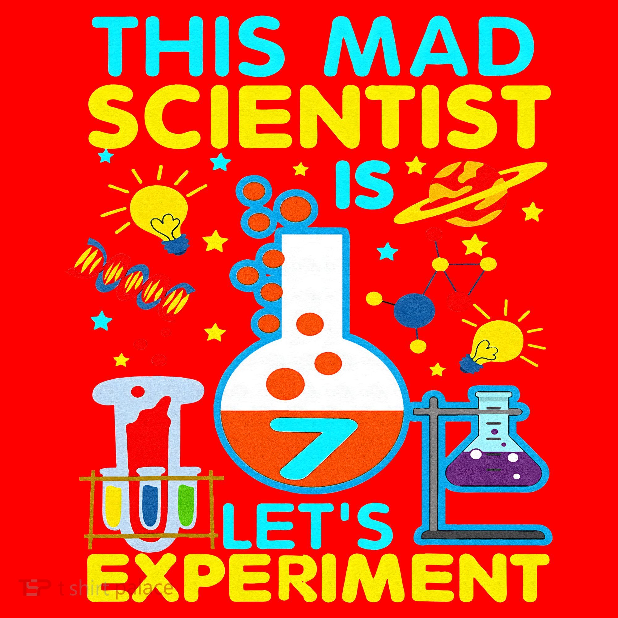 7th Birthday Gift This Mad Scientist Is 7 Let's Experiment Santa Hat