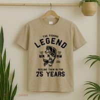 75th Birthday Gift The Fishing Legend 75 Years Fisherman T-Shirt thumb 2