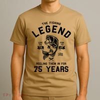 75th Birthday Gift The Fishing Legend 75 Years Fisherman T-Shirt thumb 3