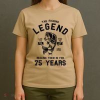 75th Birthday Gift The Fishing Legend 75 Years Fisherman T-Shirt thumb 4