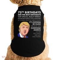 75Th Birthday Gift Funny Trump Doggie Tank thumb 0