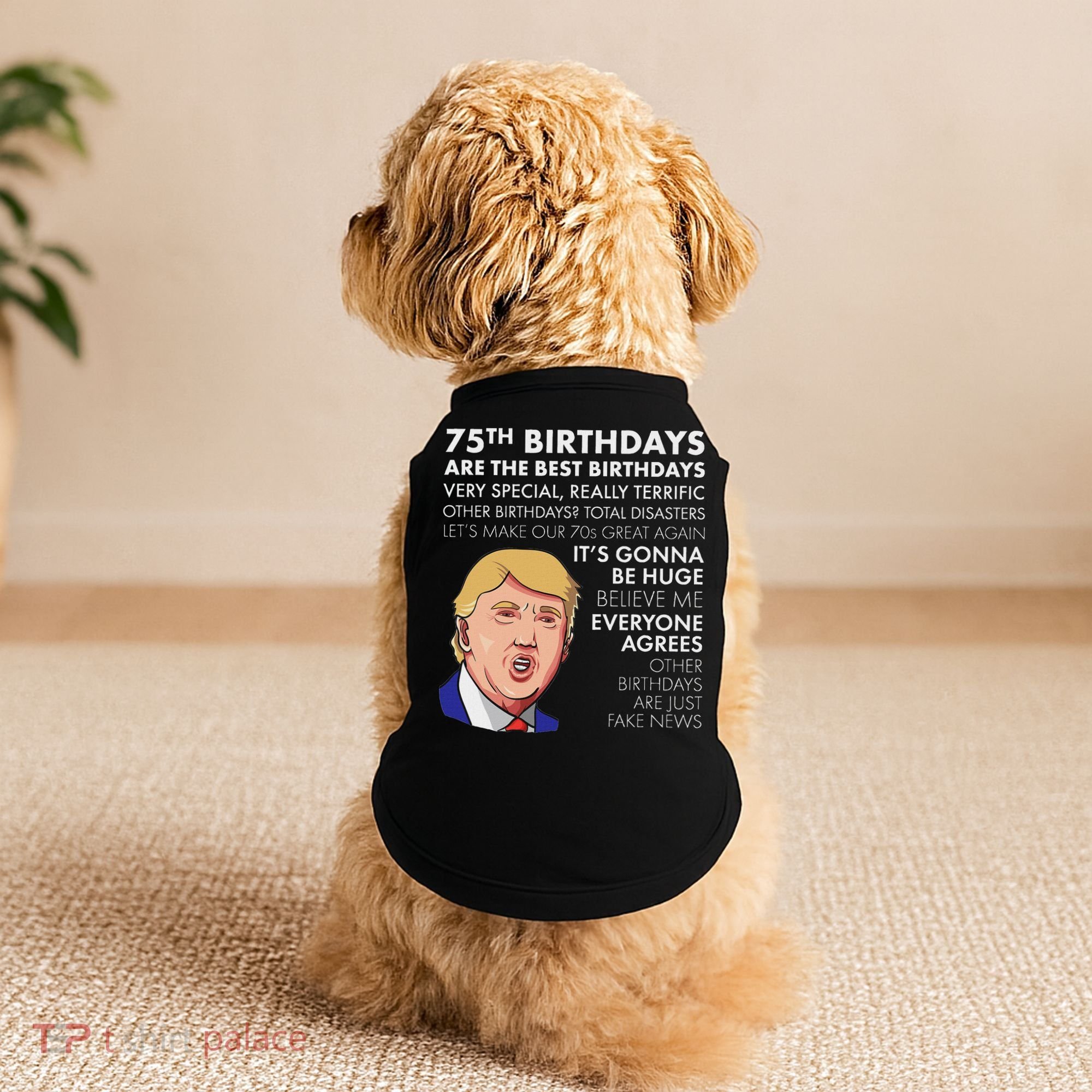 75Th Birthday Gift Funny Trump Doggie Tank