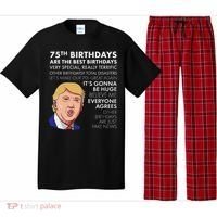 75Th Birthday Gift Funny Trump Pajama Set thumb 0