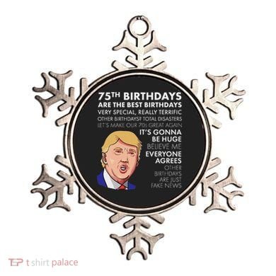 75Th Birthday Gift Funny Trump Ornament
