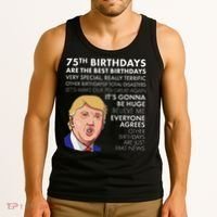 75Th Birthday Gift Funny Trump Tank Top thumb 3