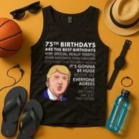 75Th Birthday Gift Funny Trump Tank Top thumb 4
