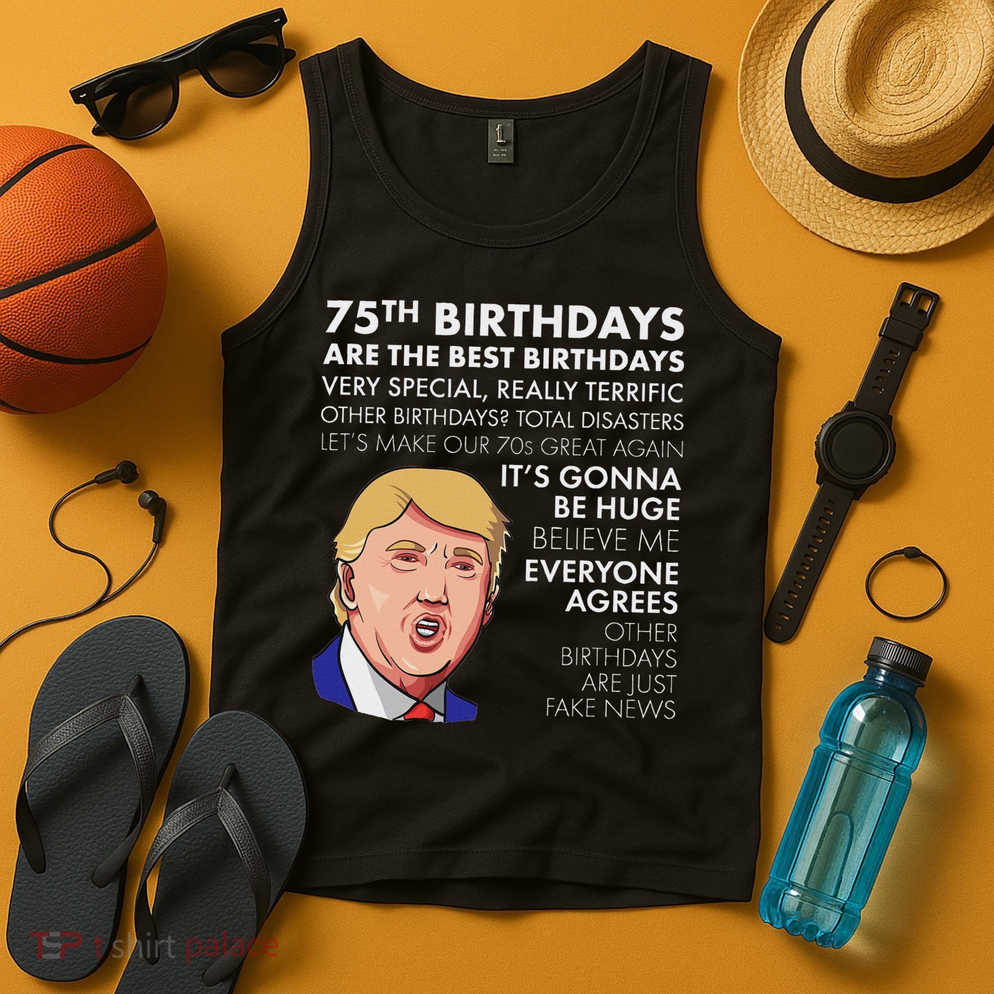 75Th Birthday Gift Funny Trump Tank Top