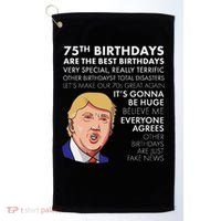 75Th Birthday Gift Funny Trump Golf Towel thumb 0