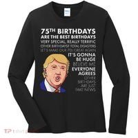 75Th Birthday Gift Funny Trump Women's Long Sleeve Shirt thumb 0