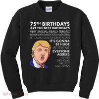 75Th Birthday Gift Funny Trump Kids Sweatshirt thumb 0