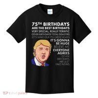 75Th Birthday Gift Funny Trump Kids T-Shirt thumb 0