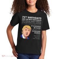 75Th Birthday Gift Funny Trump Kids T-Shirt thumb 2