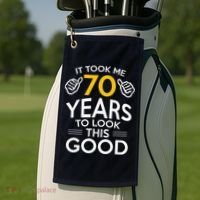 70th Birthday Gift Took Me 70 Years 70 Year Old Golf Towel thumb 2