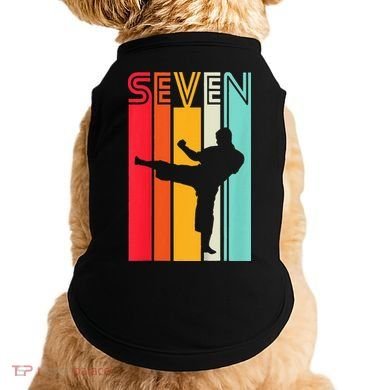 7th Birthday Gift Karate Retro Taekwondo Martial Doggie Tank