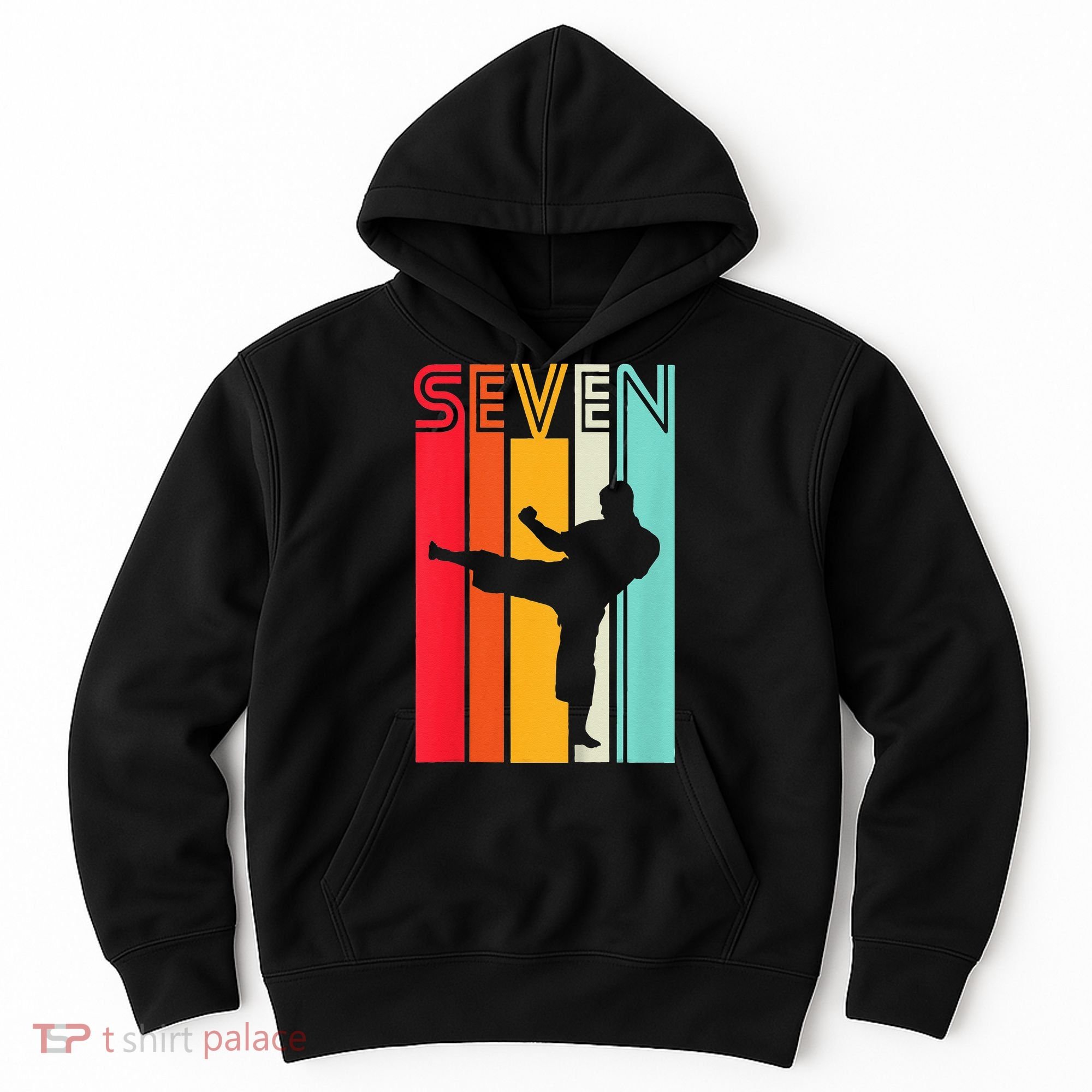 7th Birthday Gift Karate Retro Taekwondo Martial Hoodie