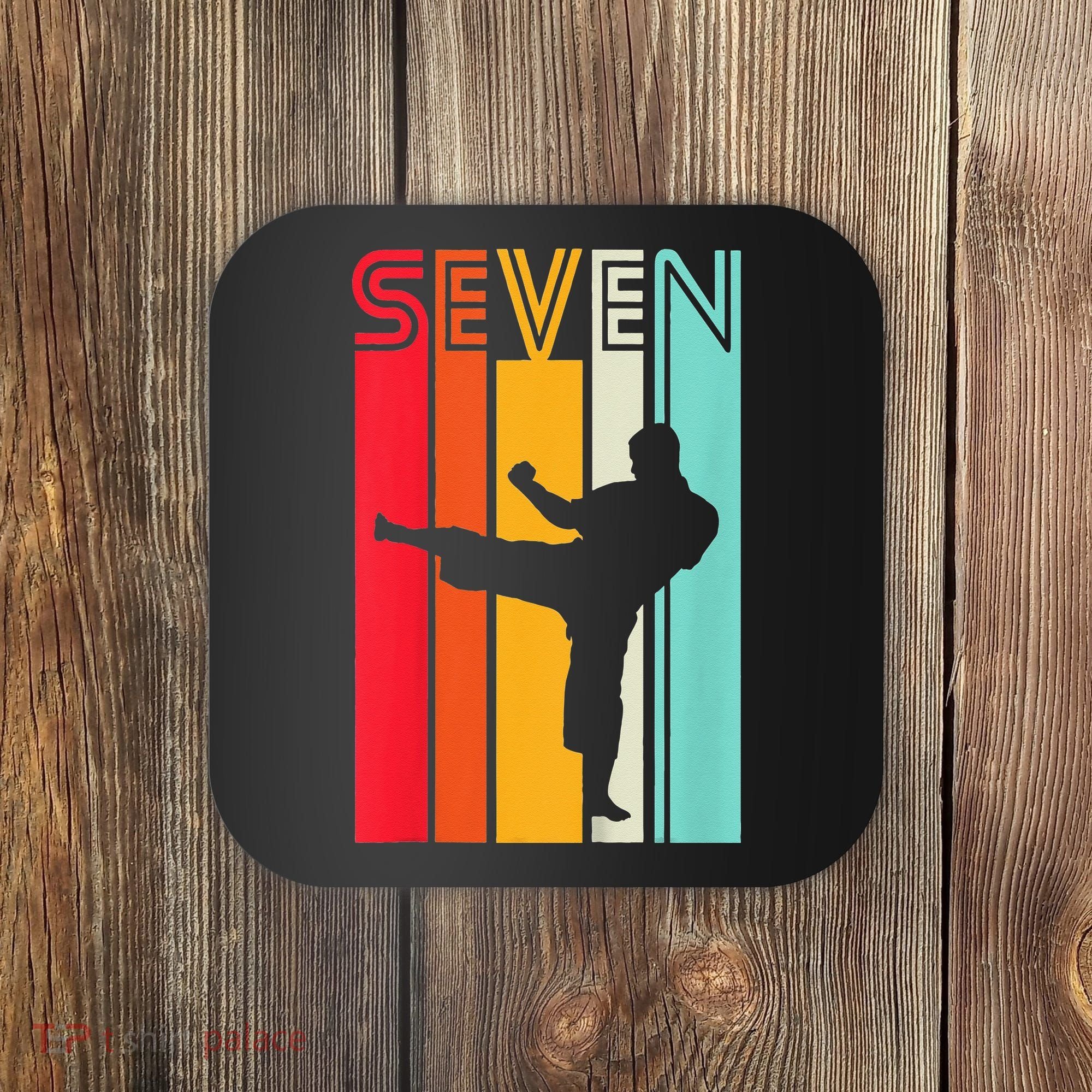 7th Birthday Gift Karate Retro Taekwondo Martial Coaster
