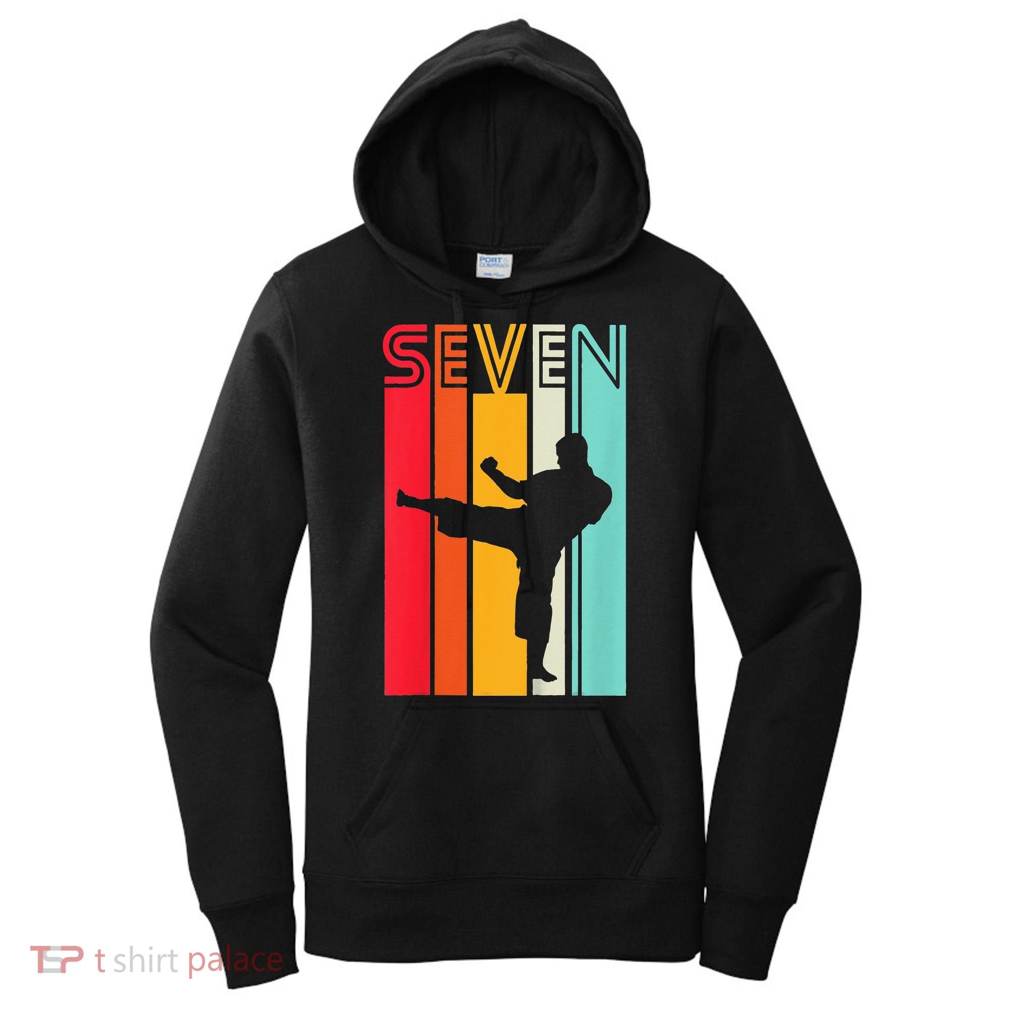 7th Birthday Gift Karate Retro Taekwondo Martial Women's Hoodie