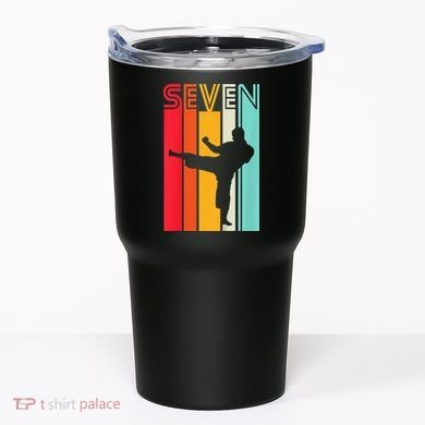 7th Birthday Gift Karate Retro Taekwondo Martial Tumbler