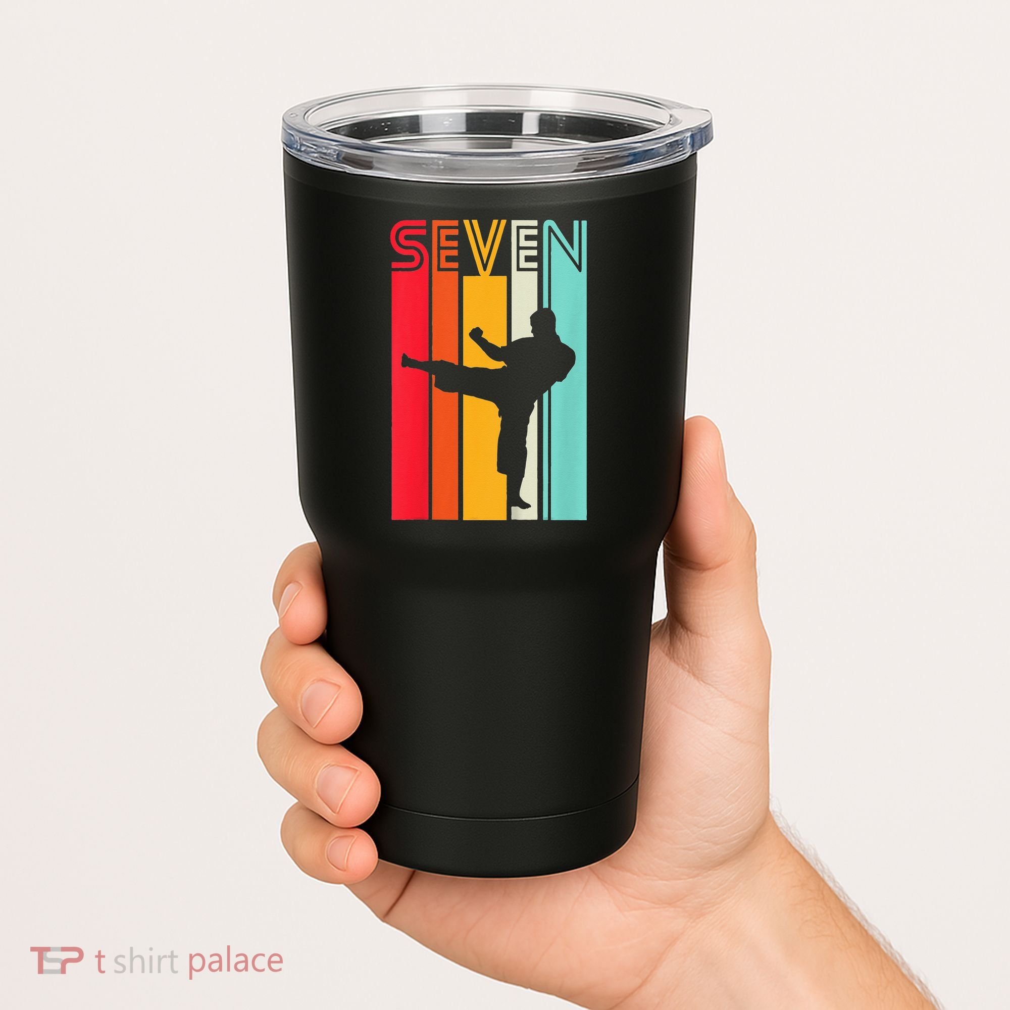7th Birthday Gift Karate Retro Taekwondo Martial Tumbler