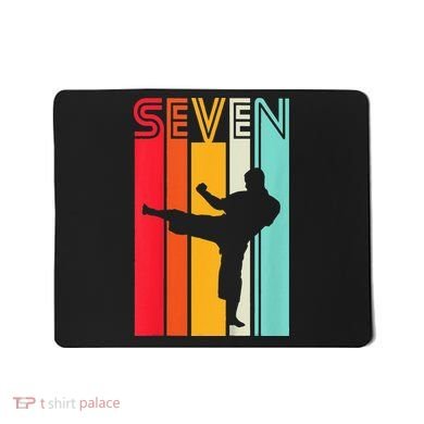 7th Birthday Gift Karate Retro Taekwondo Martial Mousepad