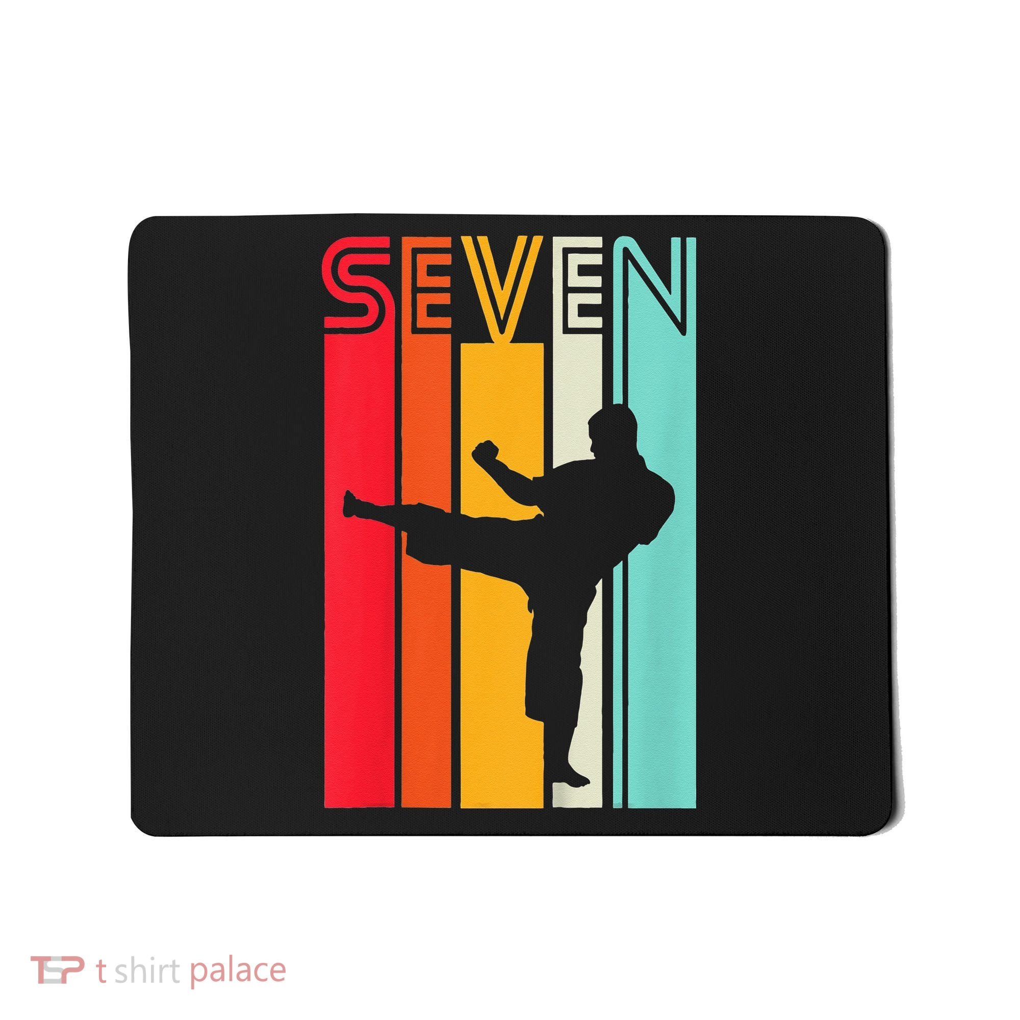 7th Birthday Gift Karate Retro Taekwondo Martial Mousepad