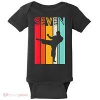 7th Birthday Gift Karate Retro Taekwondo Martial Baby Bodysuit thumb 0