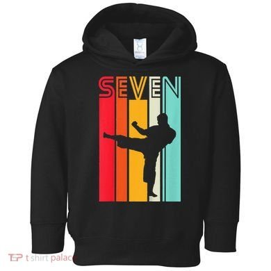 7th Birthday Gift Karate Retro Taekwondo Martial Toddler Hoodie