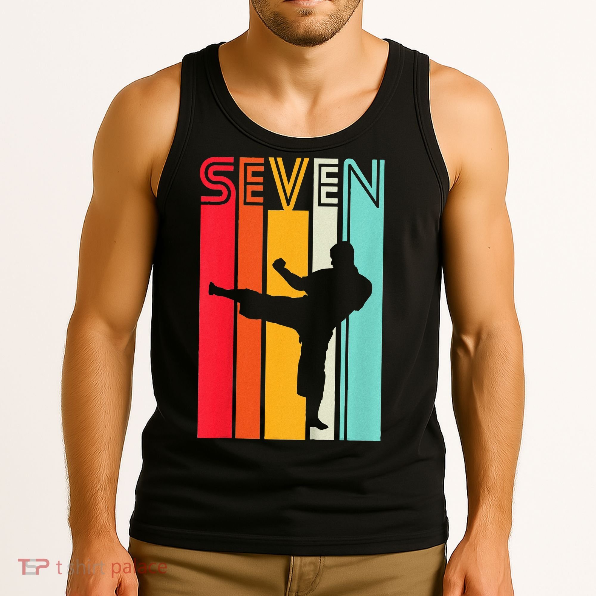 7th Birthday Gift Karate Retro Taekwondo Martial Tank Top
