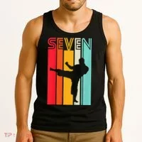 7th Birthday Gift Karate Retro Taekwondo Martial Tank Top thumb 3
