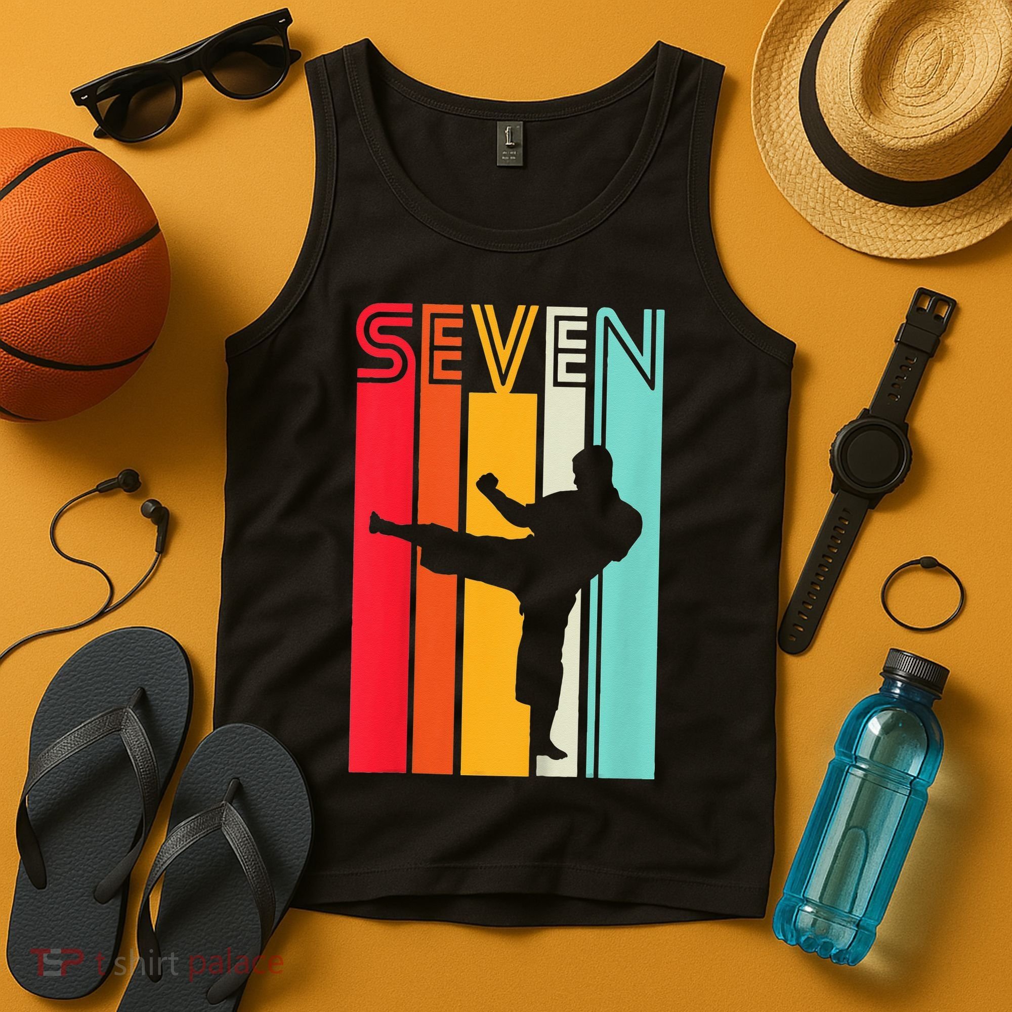 7th Birthday Gift Karate Retro Taekwondo Martial Tank Top