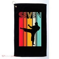 7th Birthday Gift Karate Retro Taekwondo Martial Golf Towel thumb 0