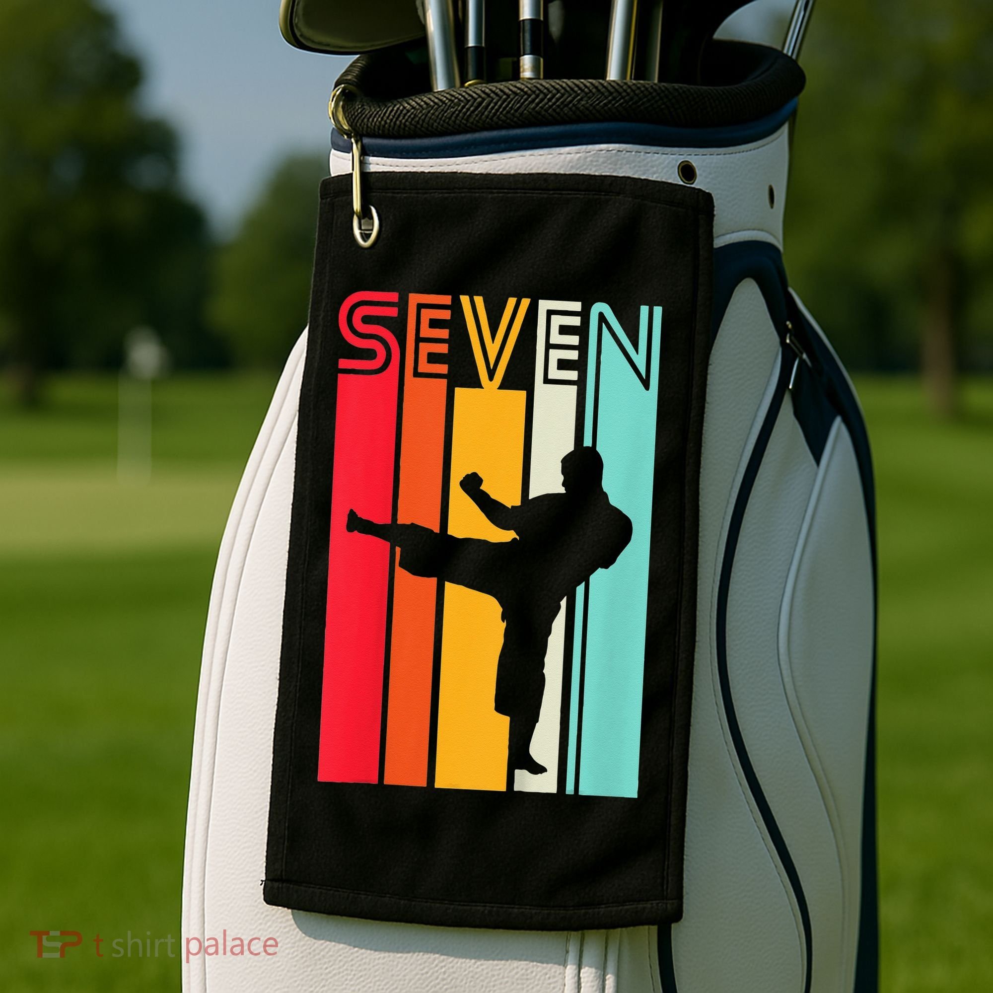 7th Birthday Gift Karate Retro Taekwondo Martial Golf Towel