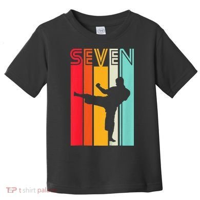 7th Birthday Gift Karate Retro Taekwondo Martial Toddler T-Shirt
