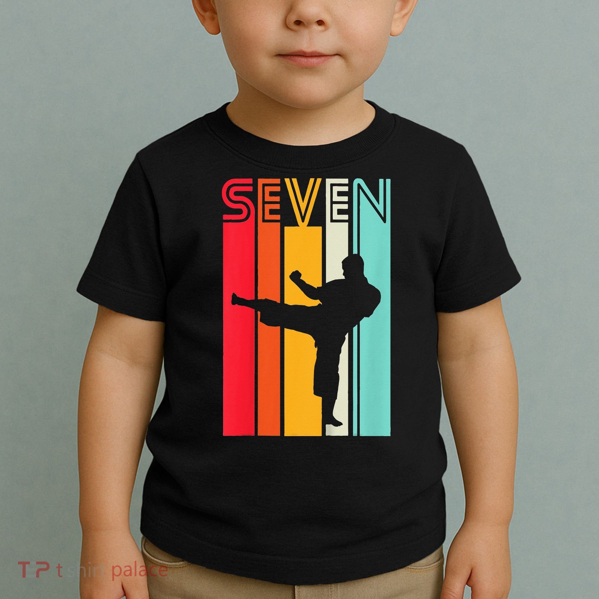 7th Birthday Gift Karate Retro Taekwondo Martial Toddler T-Shirt