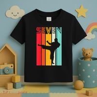 7th Birthday Gift Karate Retro Taekwondo Martial Toddler T-Shirt thumb 3