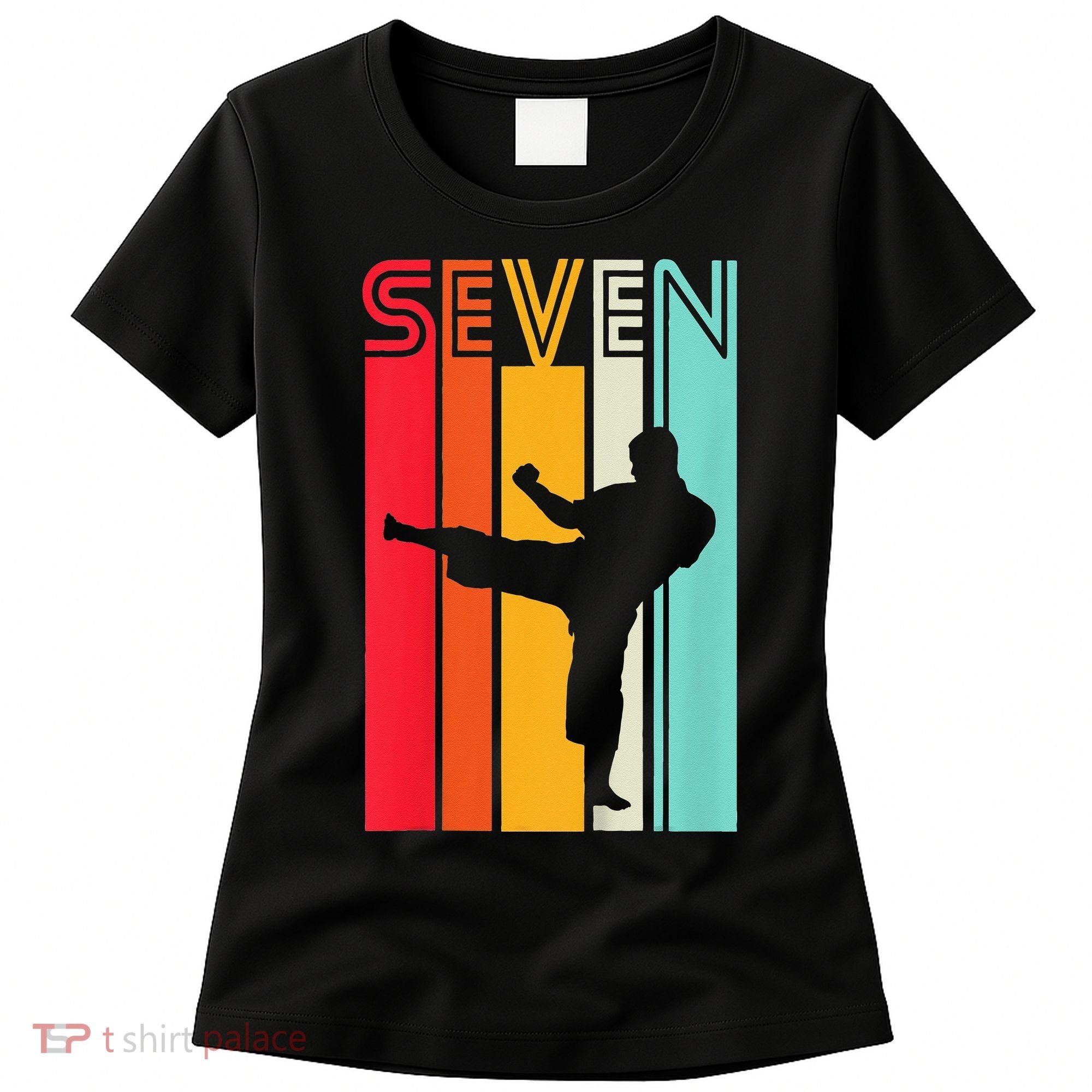 7th Birthday Gift Karate Retro Taekwondo Martial Women's T-Shirt