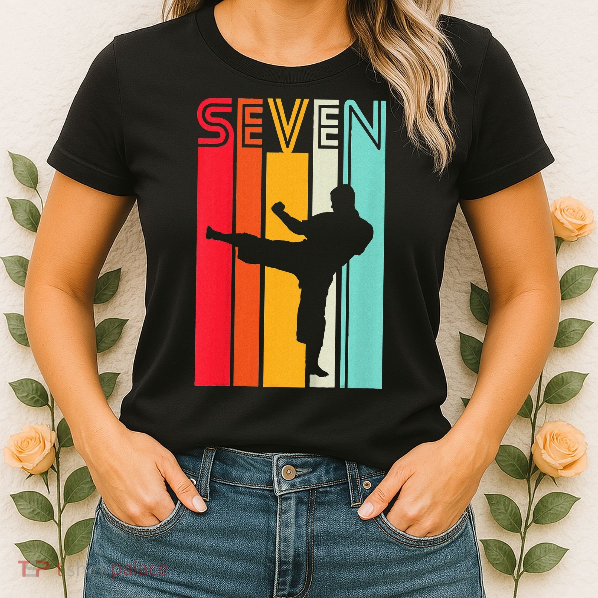 7th Birthday Gift Karate Retro Taekwondo Martial Women's T-Shirt