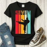 7th Birthday Gift Karate Retro Taekwondo Martial Women's T-Shirt thumb 3