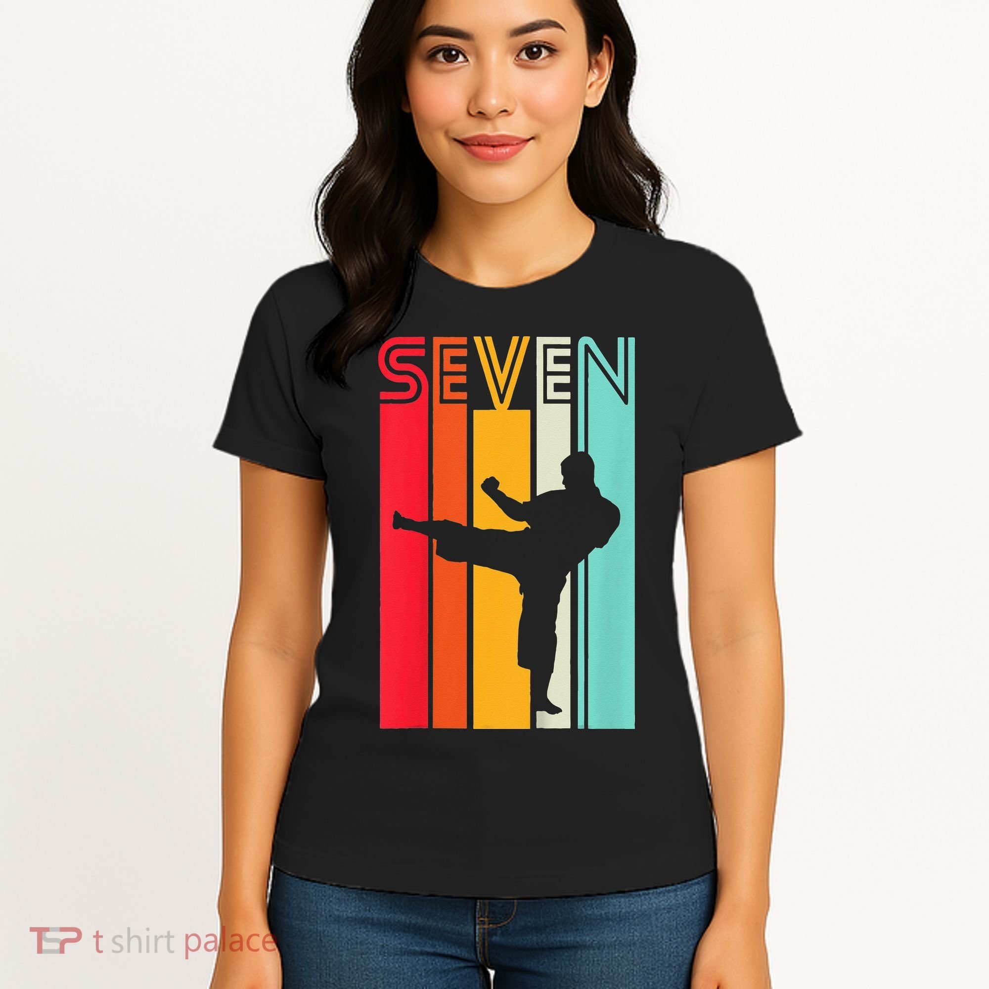 7th Birthday Gift Karate Retro Taekwondo Martial Women's T-Shirt