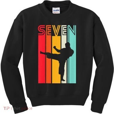 7th Birthday Gift Karate Retro Taekwondo Martial Kids Sweatshirt