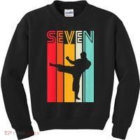 7th Birthday Gift Karate Retro Taekwondo Martial Kids Sweatshirt thumb 0