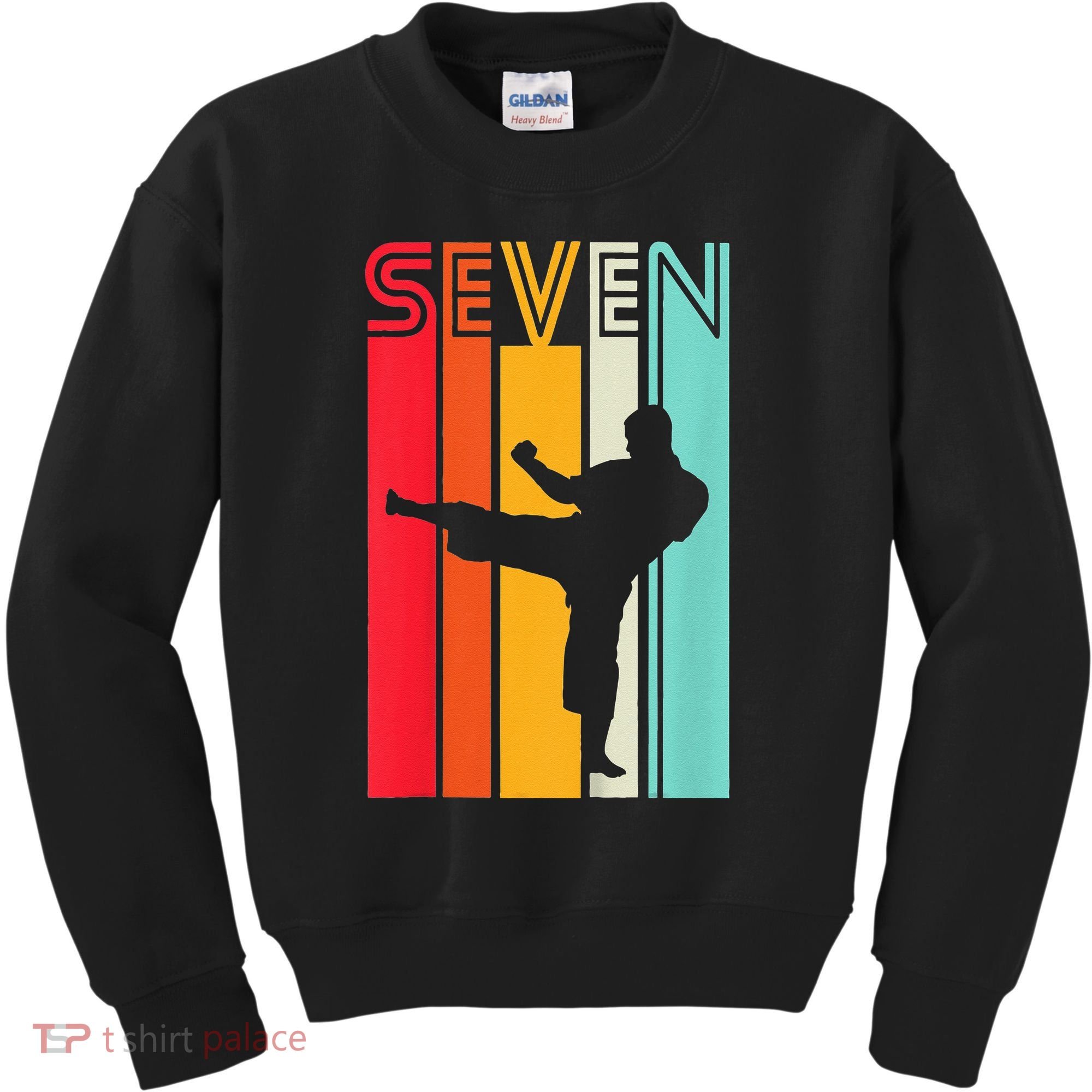 7th Birthday Gift Karate Retro Taekwondo Martial Kids Sweatshirt