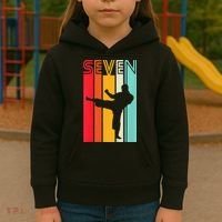 7th Birthday Gift Karate Retro Taekwondo Martial Kids Hoodie thumb 3