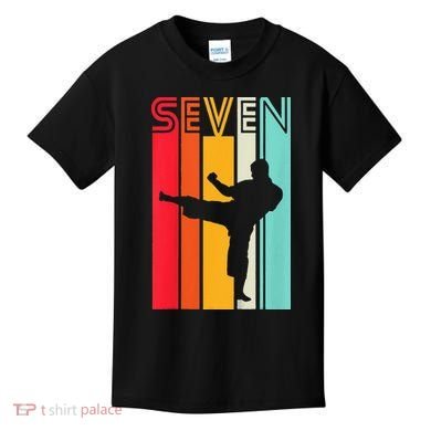 7th Birthday Gift Karate Retro Taekwondo Martial Kids T-Shirt